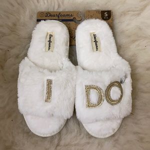 Dearfoams “I Do” Bridal Slippers - brand new